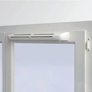 Клапан Aereco EHA2 на окно с акуст. проставкой, ветрозыщитным козырьком и установкой, цвет белый