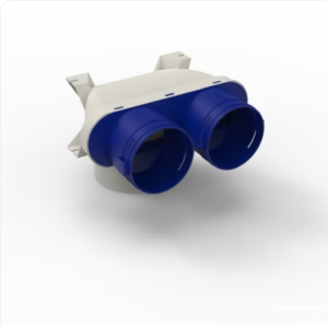 Easyflex round D125 х 2 х 90, вертикальный переход с 125 мм. на двойной канал 90 мм. (арт. 28912)