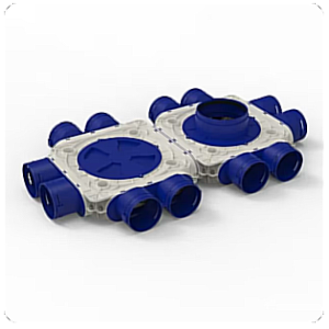 Easyflex round D160 коллектор вертикальный, 2 x 6 x 90 (арт. 28911)